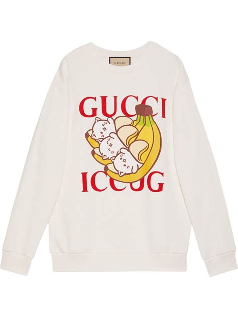 Gucci x Bananya Logo Printed Sweatshirt White 